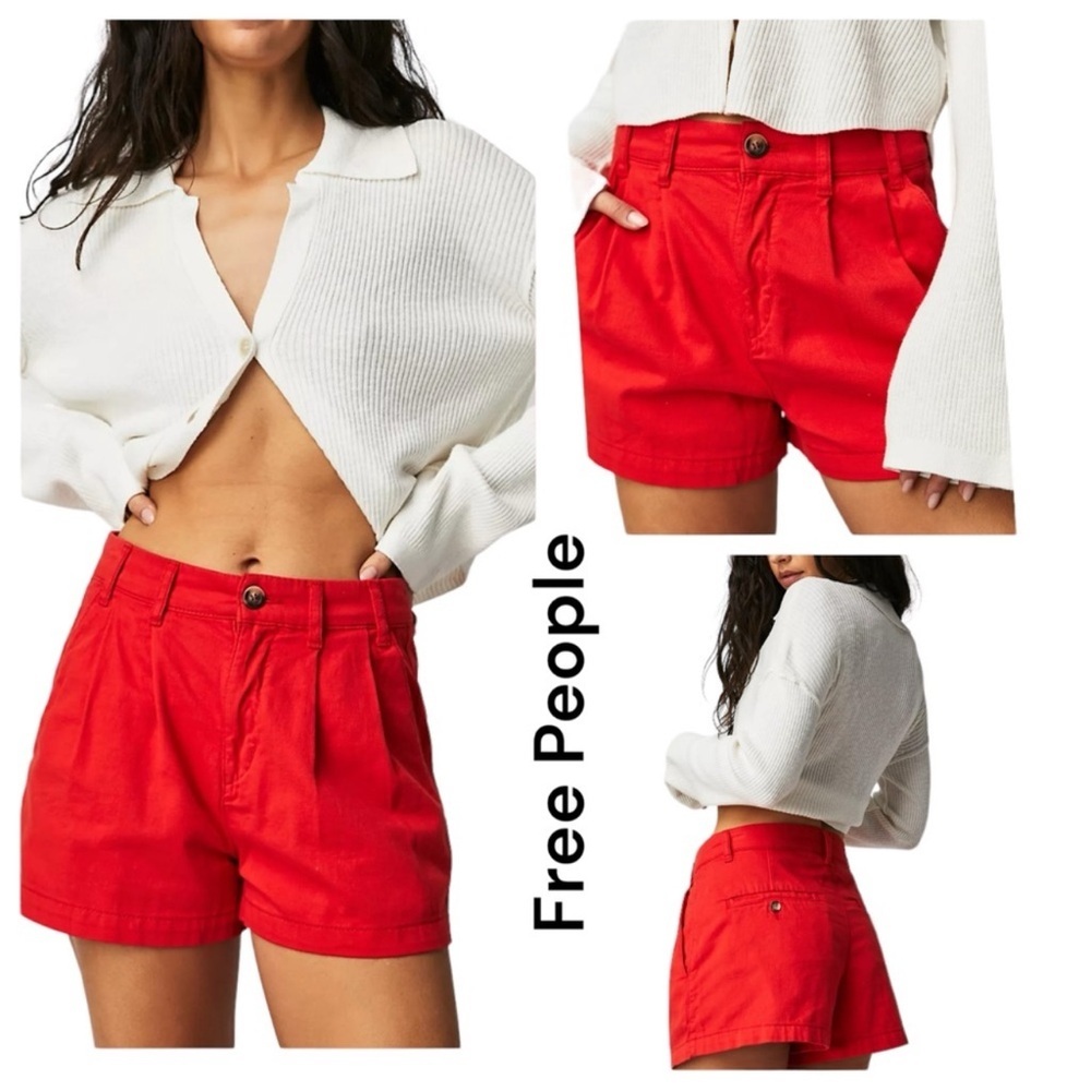 NWOT Free People Billie Chino High Rise Shorts